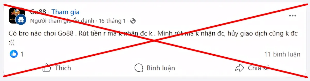 Thủ đoạn mới dùng câu hỏi để gợi nghi ngờ Go88